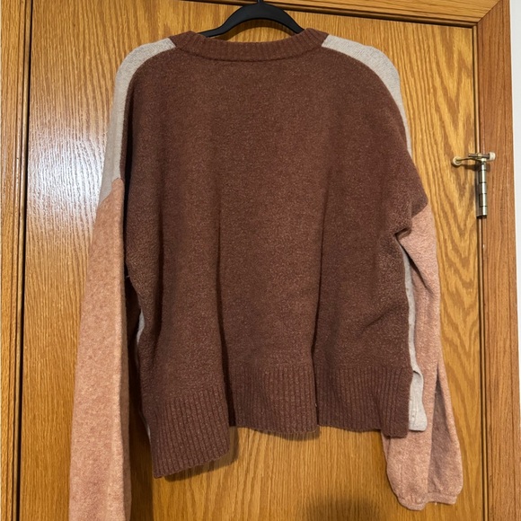 Madewell Colorblock Sweater - Cream and Tan - Picture 4 of 8
